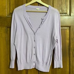 Lilac button up cardigan from J. Crew Factory.